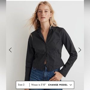 Madewell poplin hook front shrunken shirt NWT
